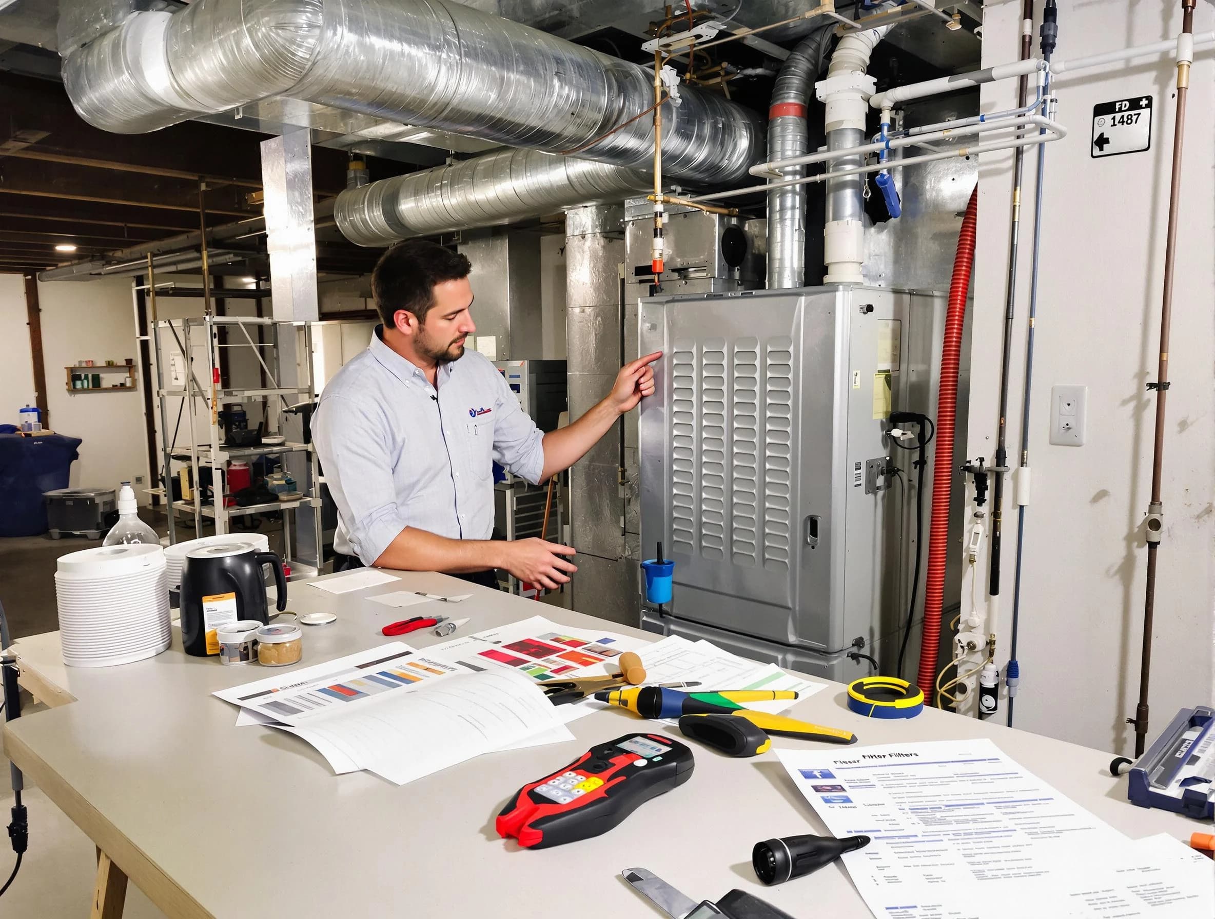 Stonecrest Air Duct Cleaning inspector conducting detailed filter system evaluation using professional diagnostic tools in Stonecrest