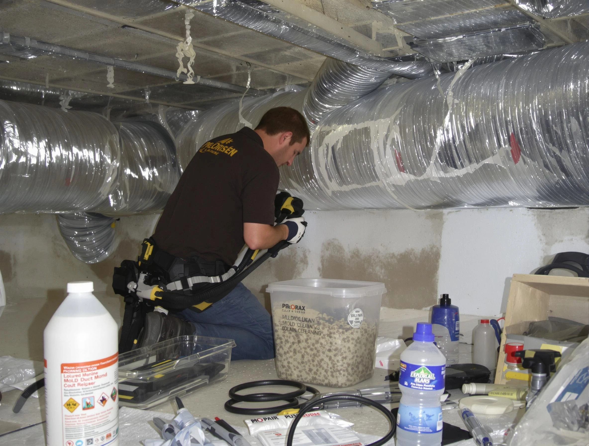Stonecrest Air Duct Cleaning specialist performing professional mold removal from air ducts in Stonecrest
