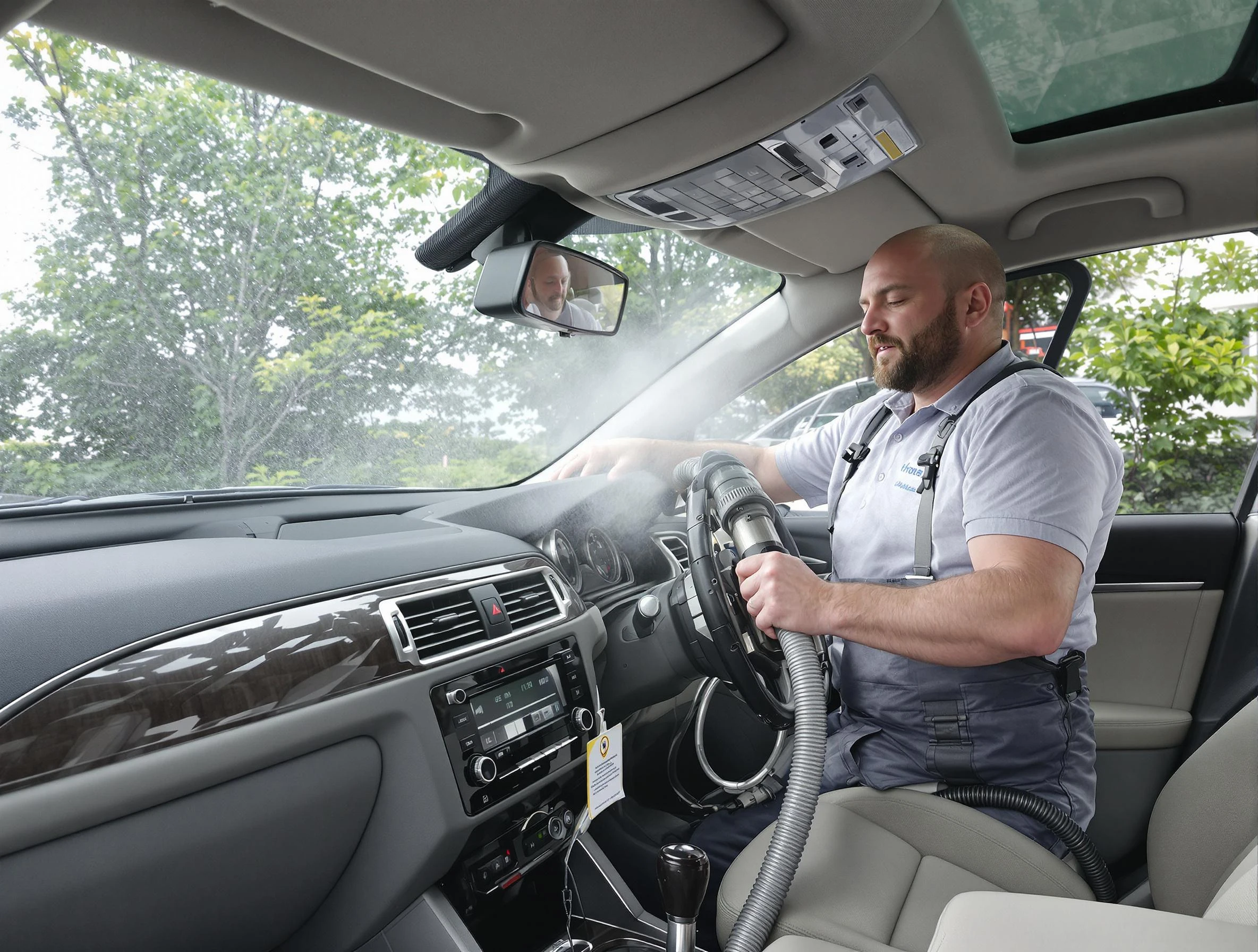 Stonecrest Air Duct Cleaning specialist performing professional car duct cleaning in Stonecrest