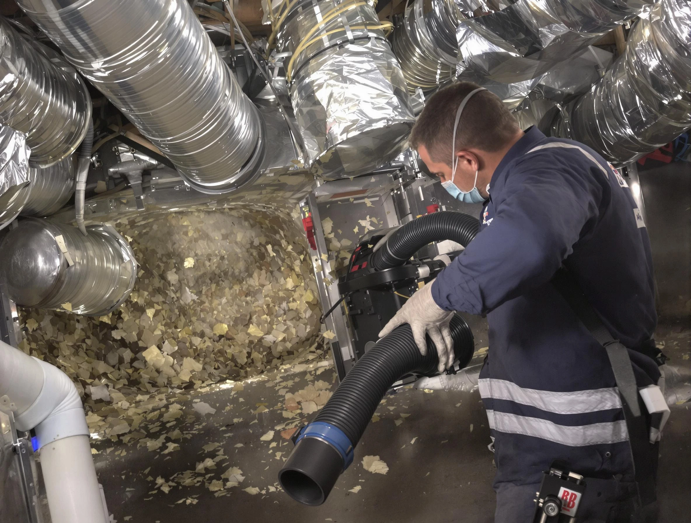 Stonecrest Air Duct Cleaning specialist operating negative pressure cleaning equipment for thorough duct maintenance in Stonecrest